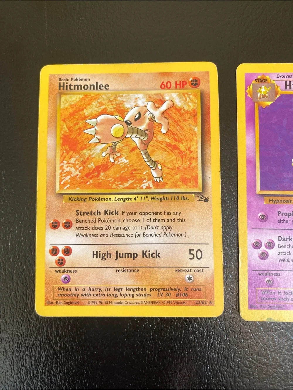 Pokemon Cards Hitmonlee 22/62, Hypno 23/62 & Muk 28/62